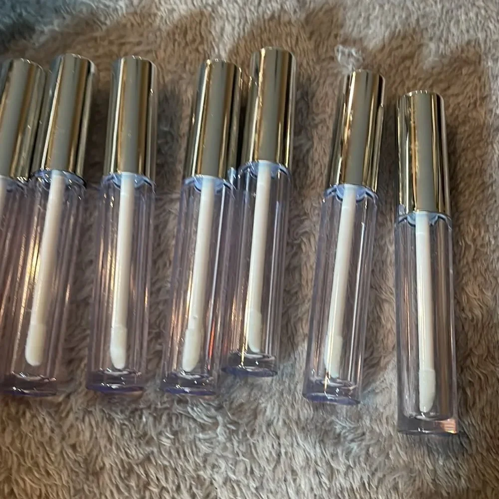 Chrome cap empty lipgloss tubes